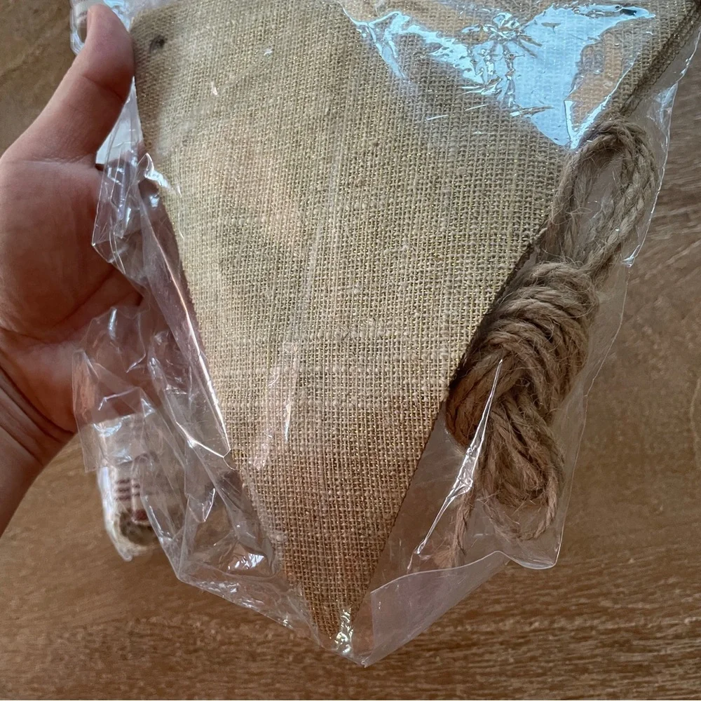Target Bullseye Triangle Banner Burlap Linen Fall